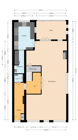 Floorplan - Nieuwstraat 52, 2411 EM Bodegraven